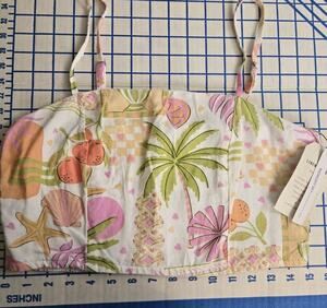 Midnight Sky Cropped Top Linen Blend Tropical Beach Pool size M NWT Resortwear